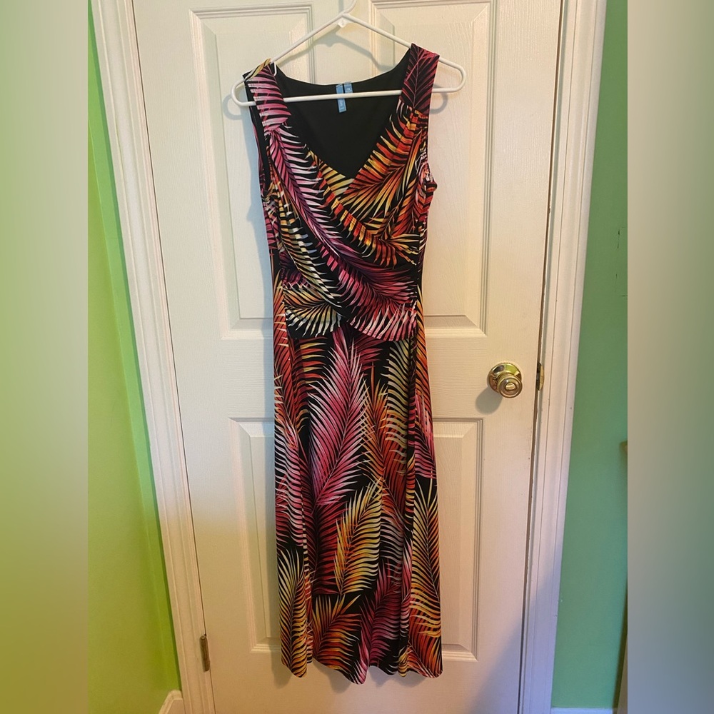 B slim Tropical Palm Printed Maxi Dress | Medium Petite